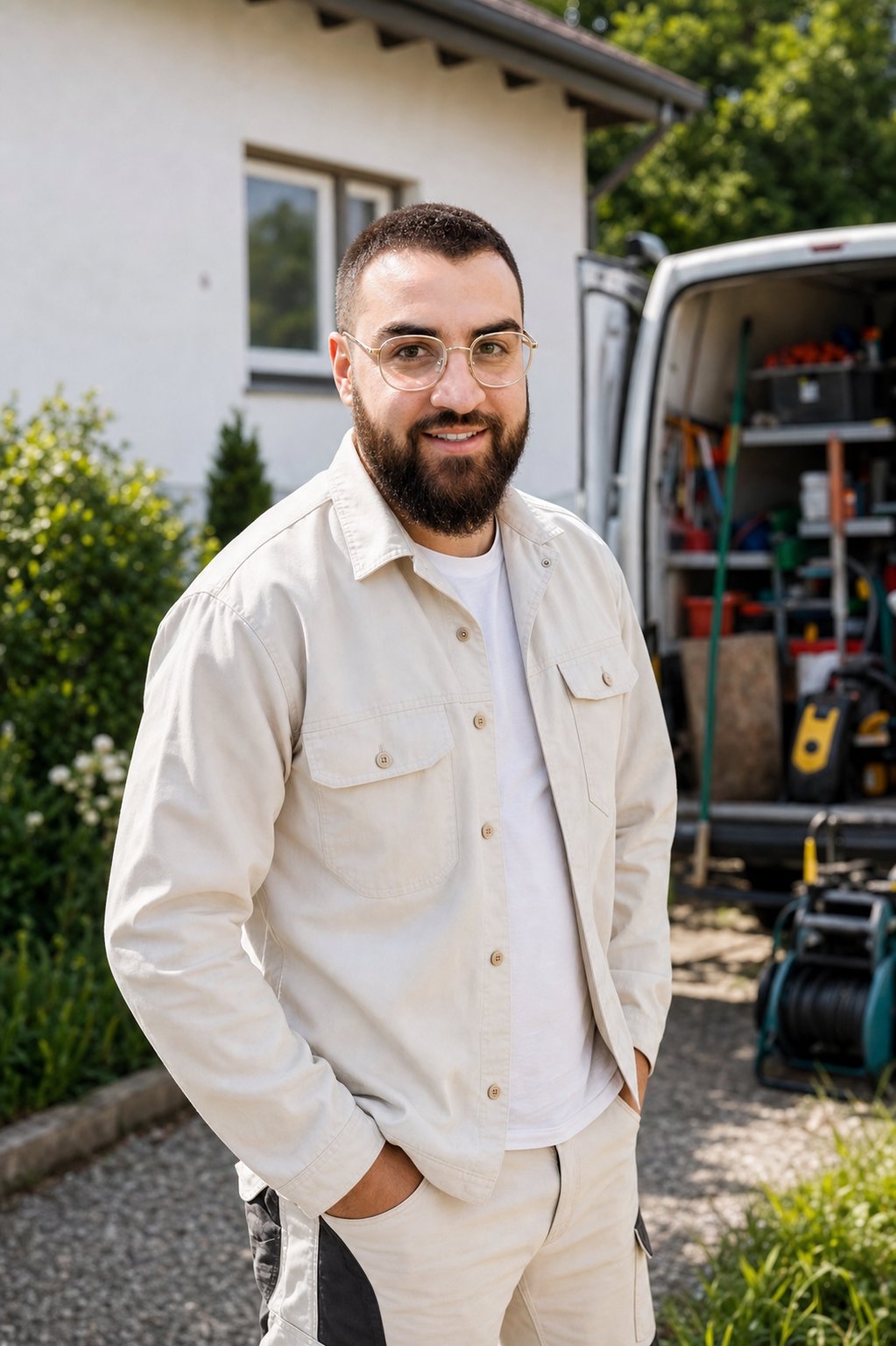 Obaida von FixHaus 34 vor einem Wohnhaus